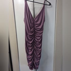 Lilac ruched dress from fashion nova
